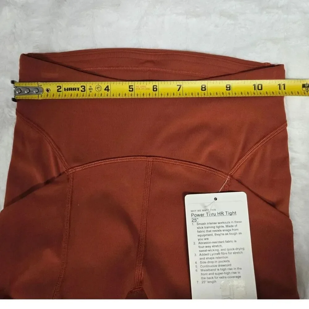 NWT Lululemon Power Thru HR Tight 25 Date Brown Training Leggings Sz 2